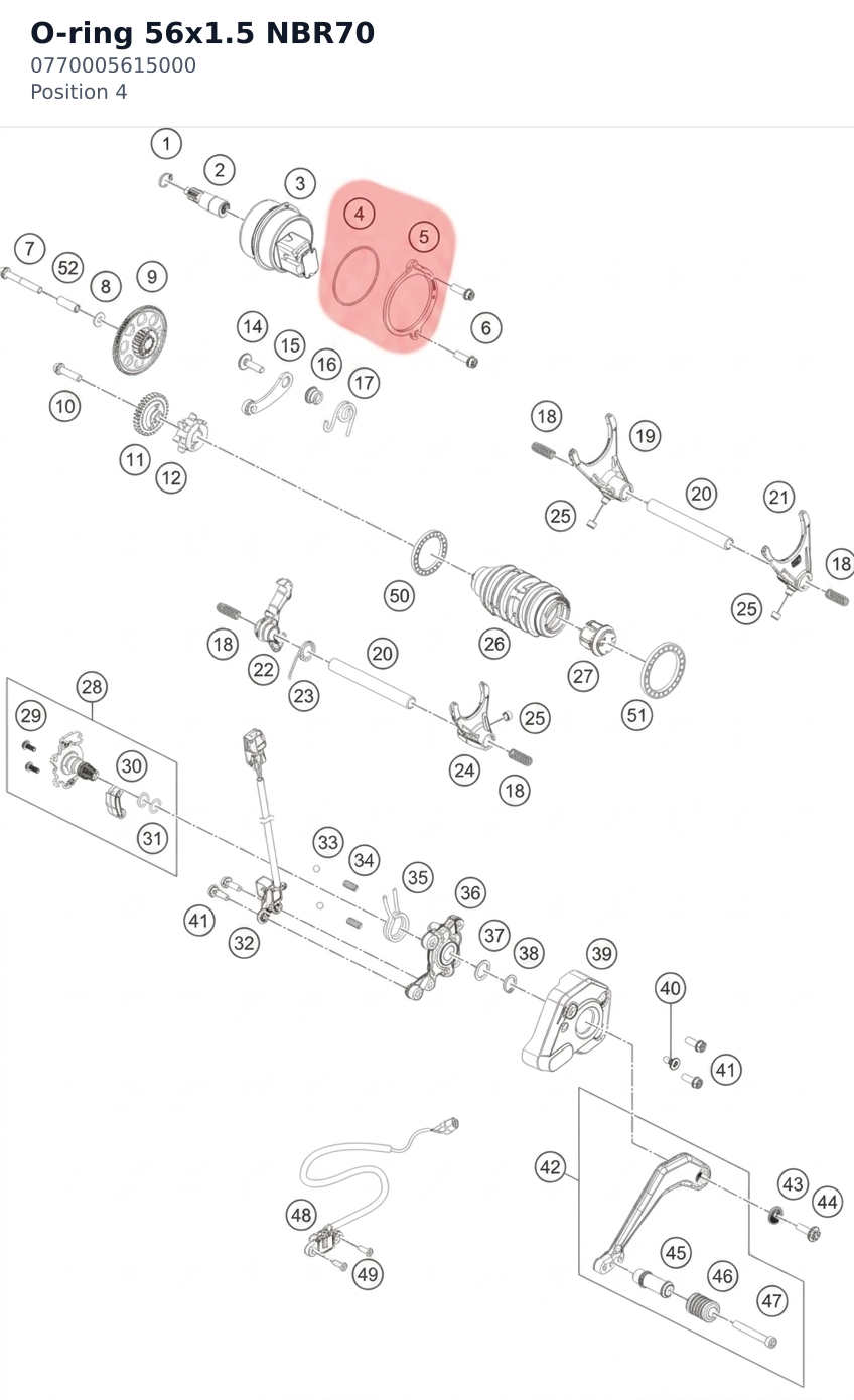 Diagram preview: O-ring 56x1.5 NBR70 (0770005615000)
