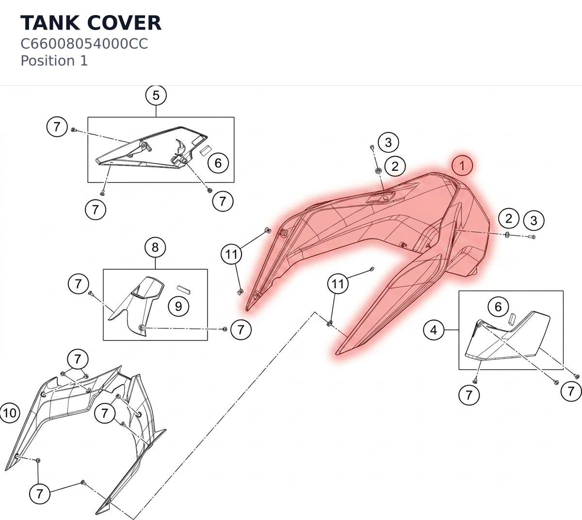 Diagram preview: TANK COVER (C66008054000CC)