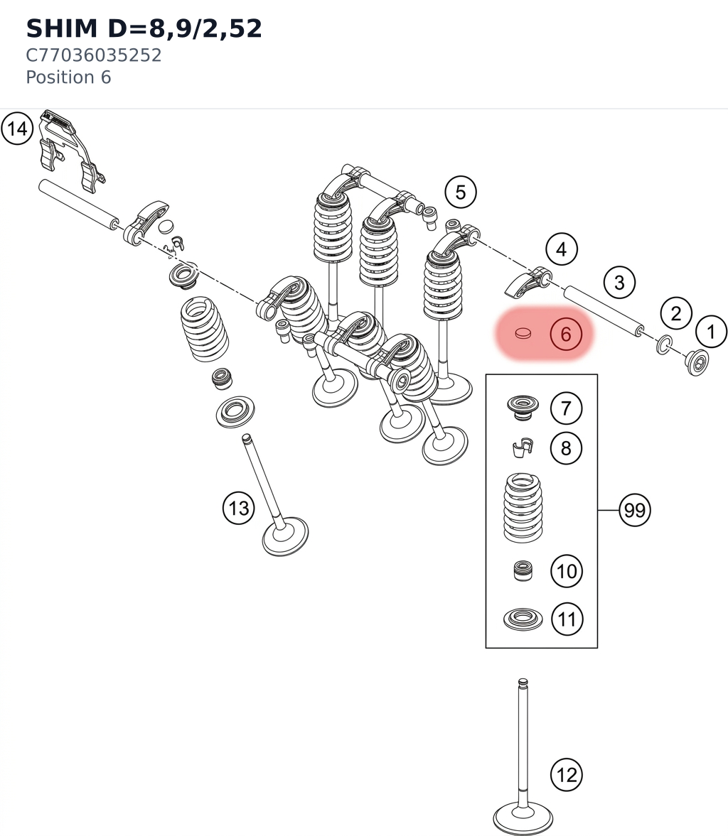 Diagram preview: SHIM D=8,9/2,52 (C77036035252)