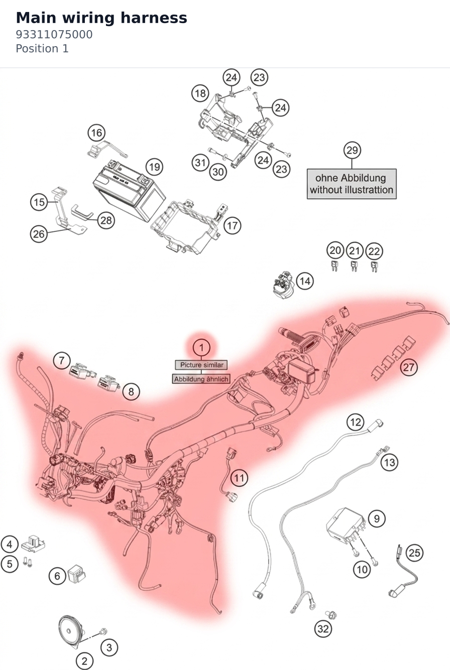 Diagram preview: Main wiring harness (93311075000)