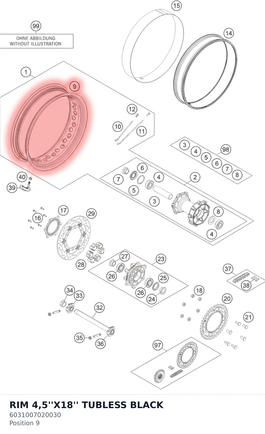 Diagram preview: RIM 4,5''X18'' TUBLESS BLACK (6031007020030)
