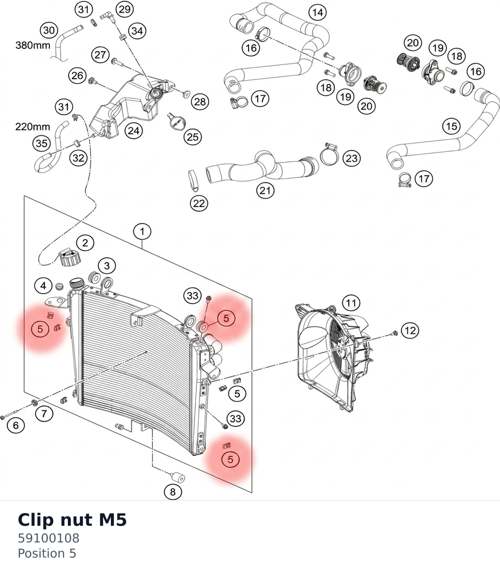 Diagram preview: Clip nut M5 (59100108)