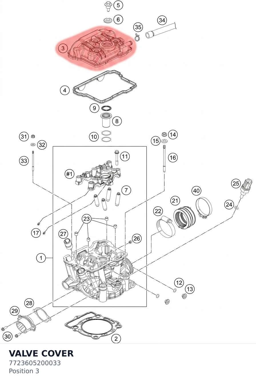 Diagram preview: VALVE COVER (7723605200033)