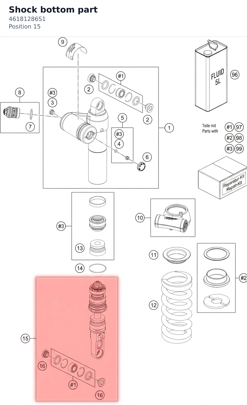 Diagram preview: Shock bottom part (46181286S1)