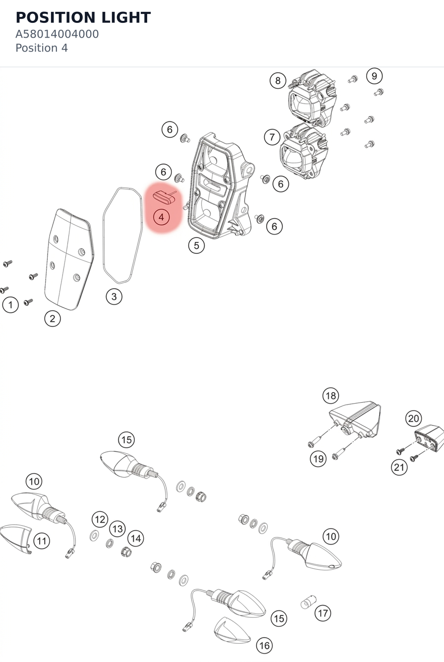 Diagram preview: POSITION LIGHT (A58014004000)