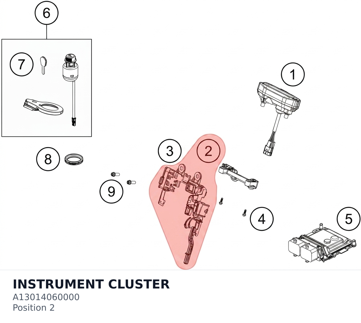 Diagram preview: INSTRUMENT CLUSTER (A13014060000)