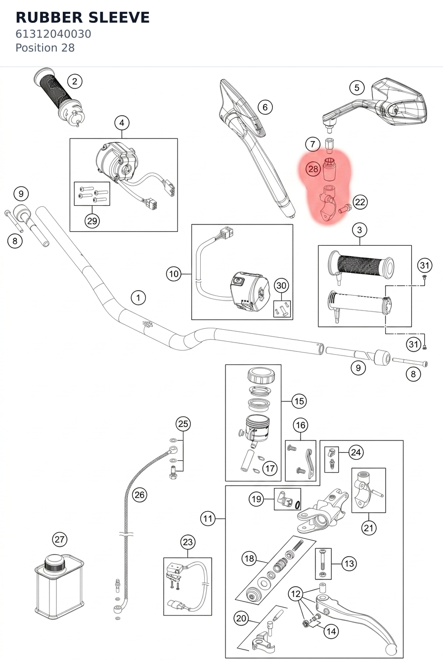 Diagram preview: RUBBER SLEEVE (61312040030)