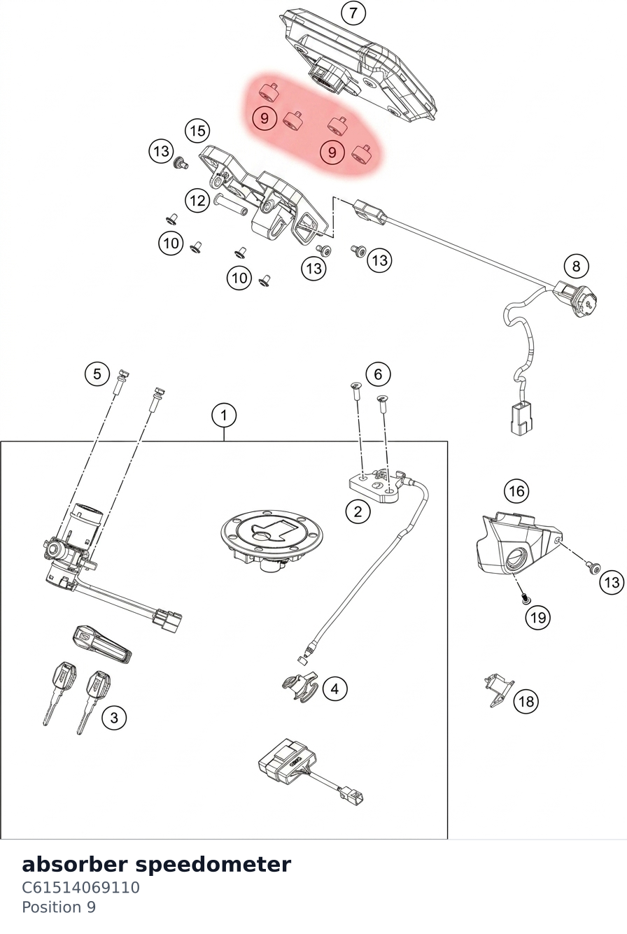 Diagram preview: absorber speedometer (C61514069110)