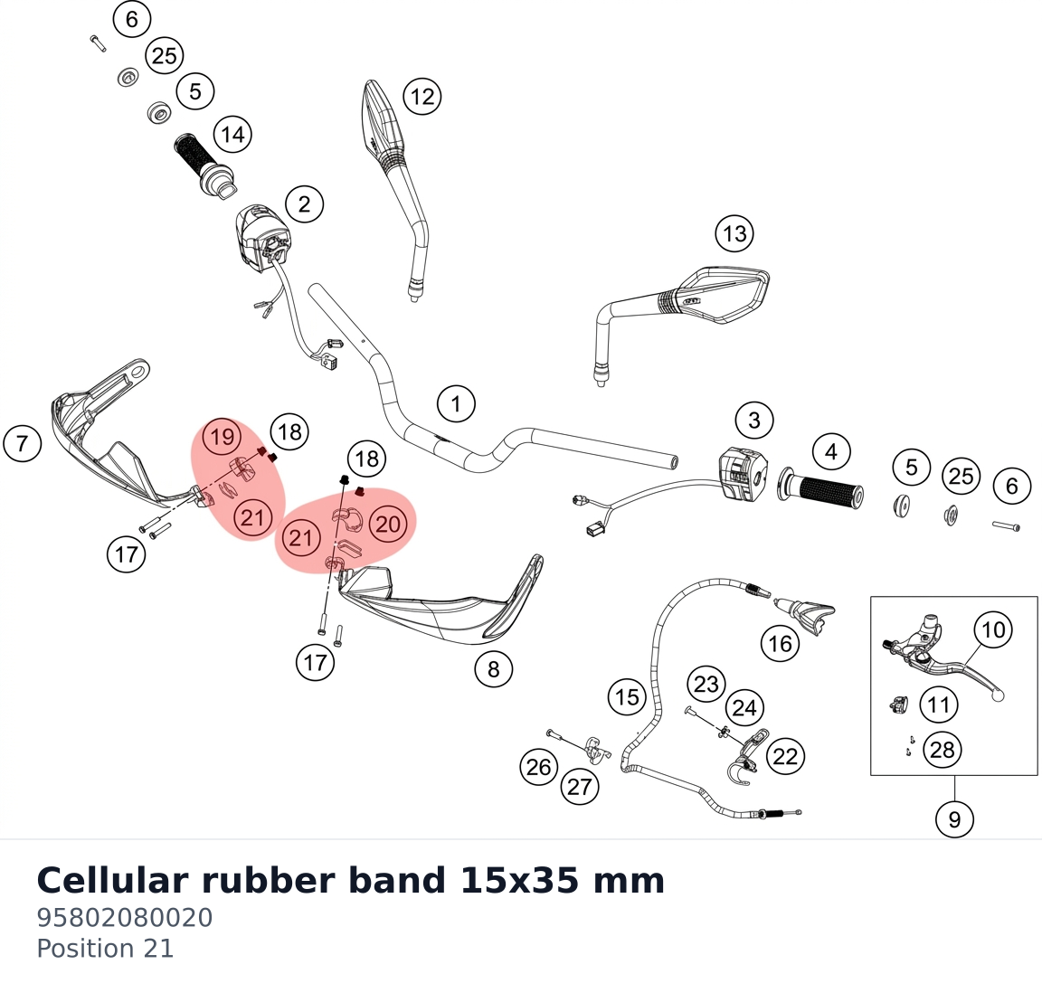 Diagram preview: Cellular rubber band 15x35 mm (95802080020)
