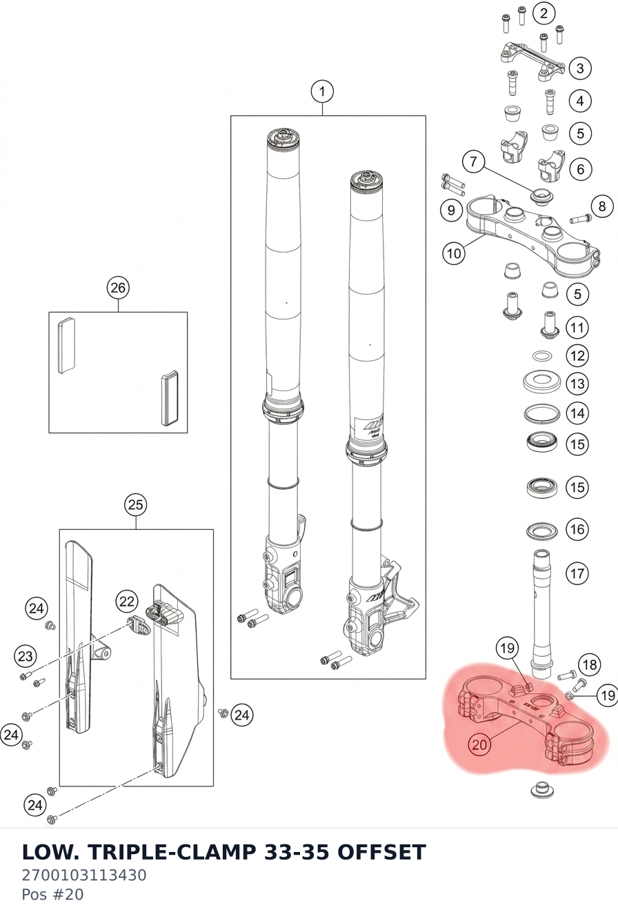 Diagram preview: LOW. TRIPLE-CLAMP 33-35 OFFSET (2700103113430)