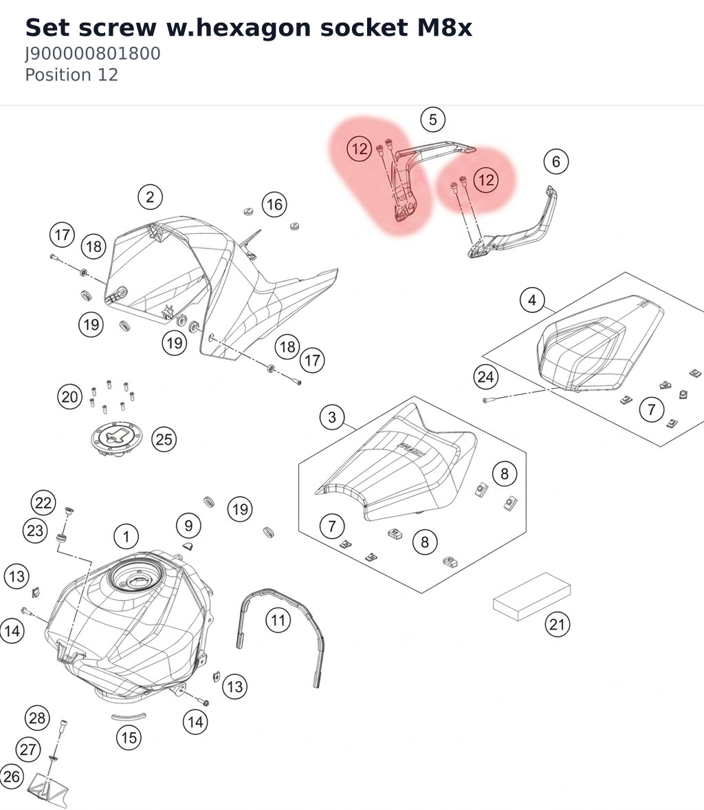 Diagram preview: Set screw w.hexagon socket M8x (J900000801800)