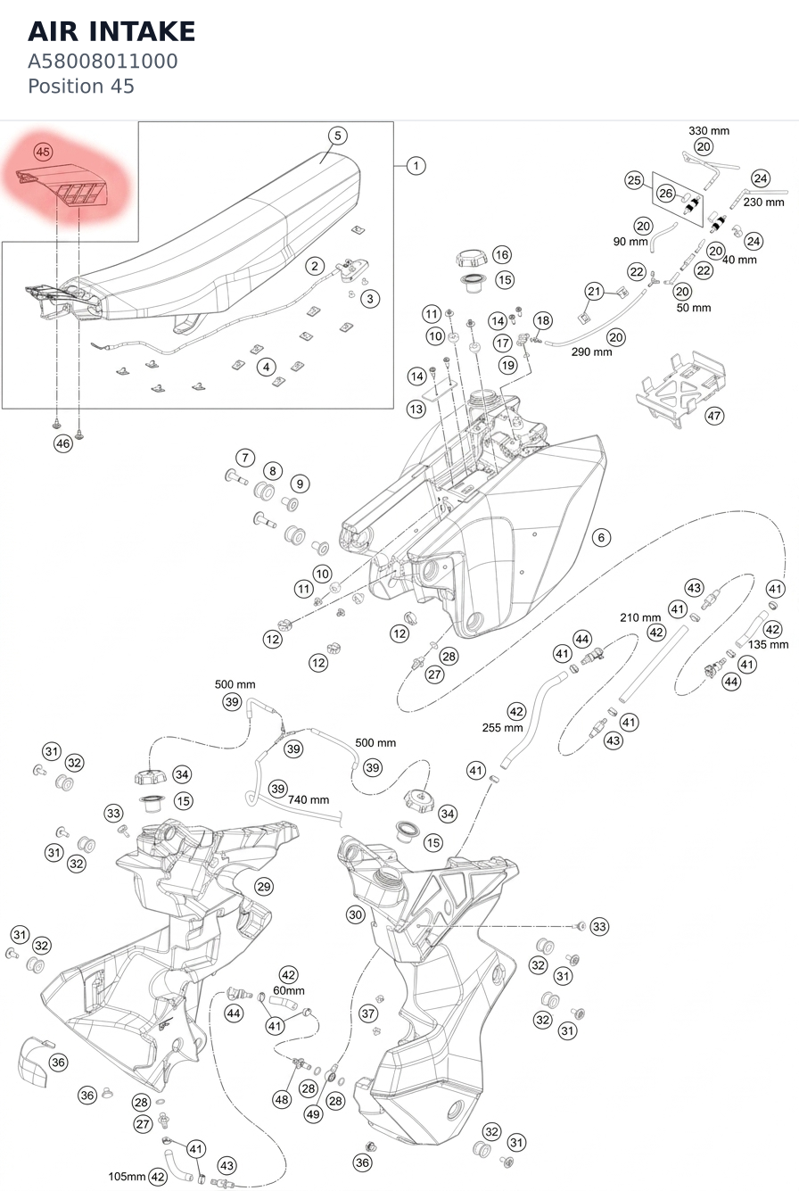 Diagram preview: AIR INTAKE (A58008011000)