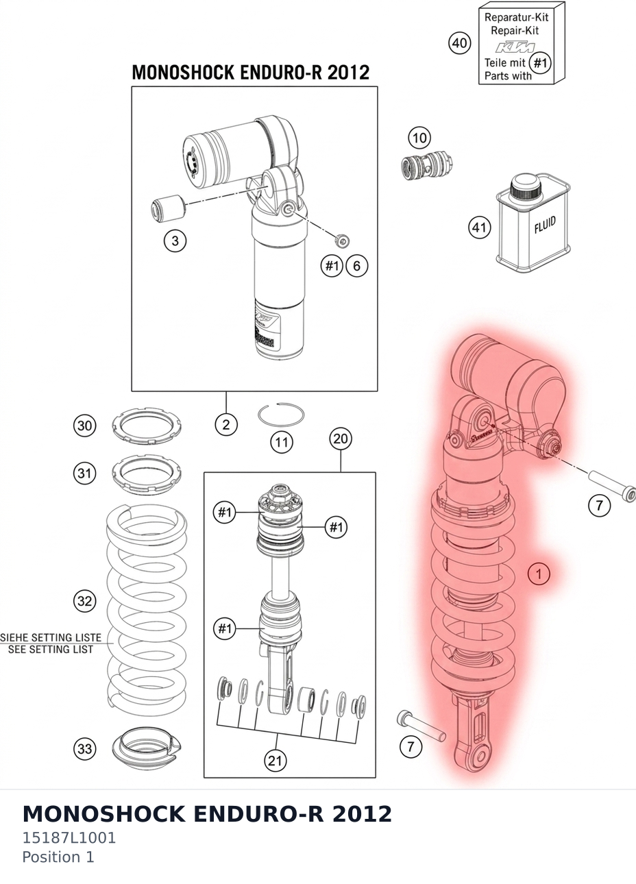 Diagram preview: MONOSHOCK ENDURO-R 2012 (15187L1001)