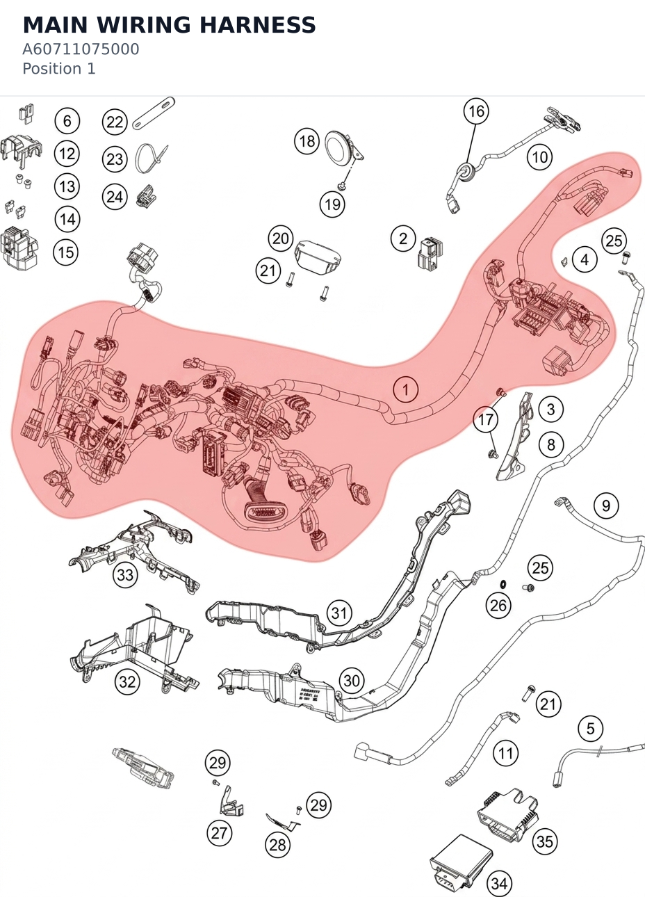 Diagram preview: MAIN WIRING HARNESS (A60711075000)