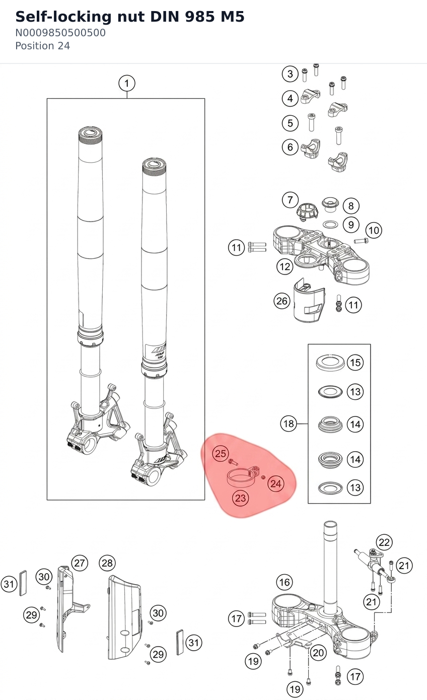 Diagram preview: Self-locking nut DIN 985 M5 (N0009850500500)