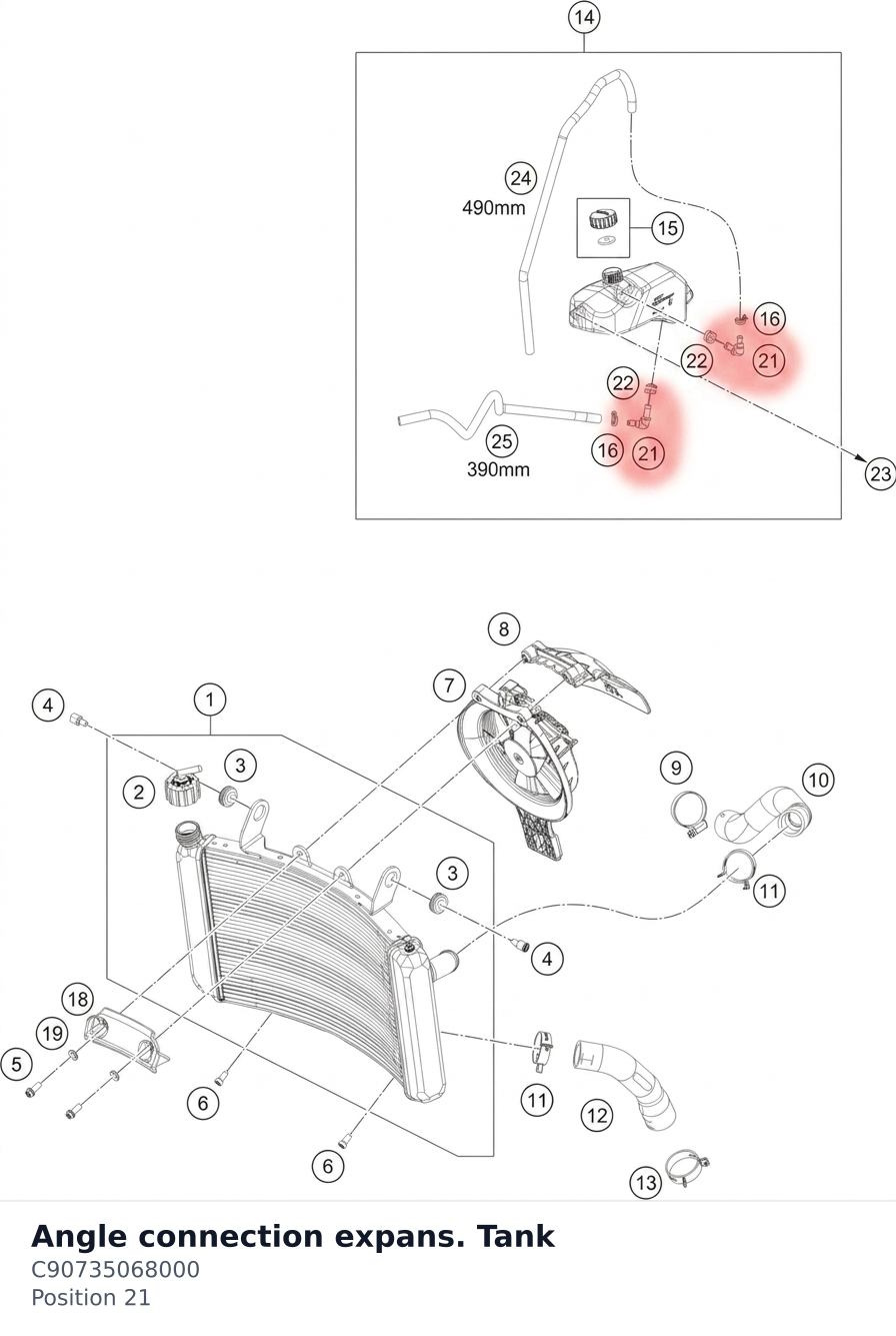 Diagram preview: Angle connection expans. Tank (C90735068000)