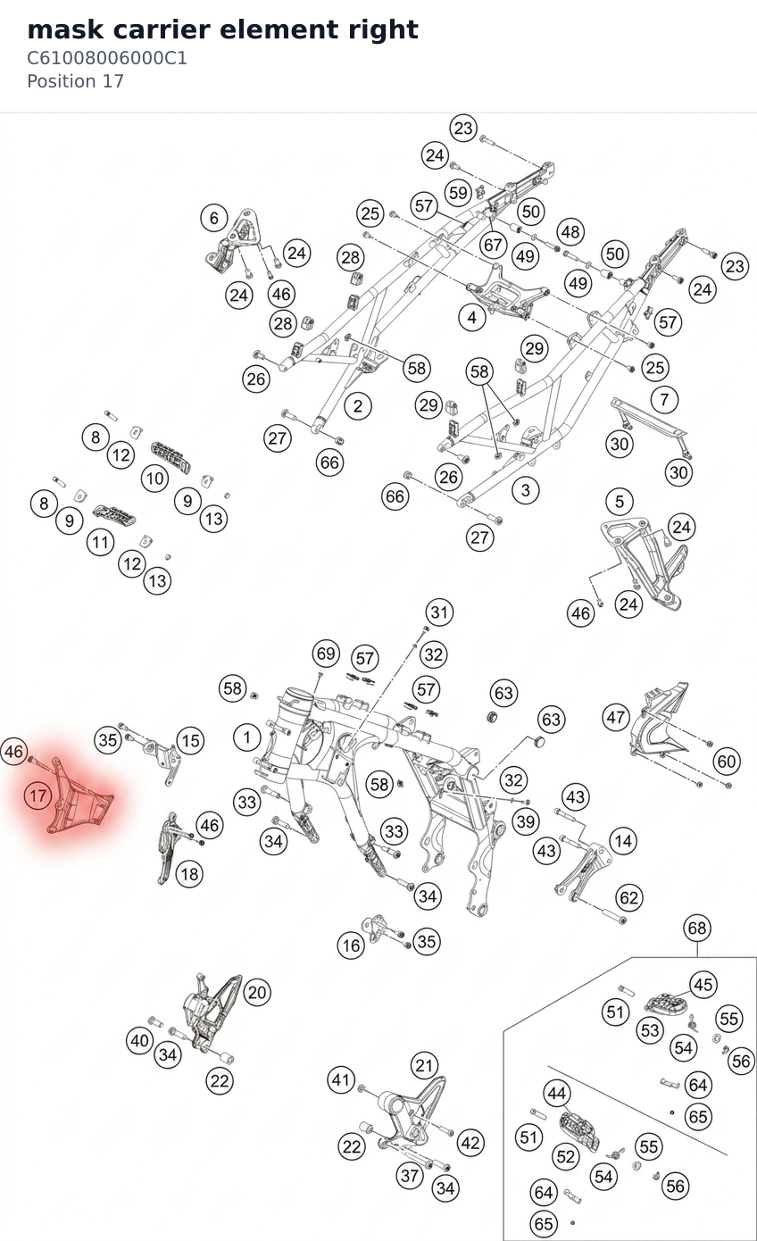 Diagram preview: mask carrier element right (C61008006000C1)