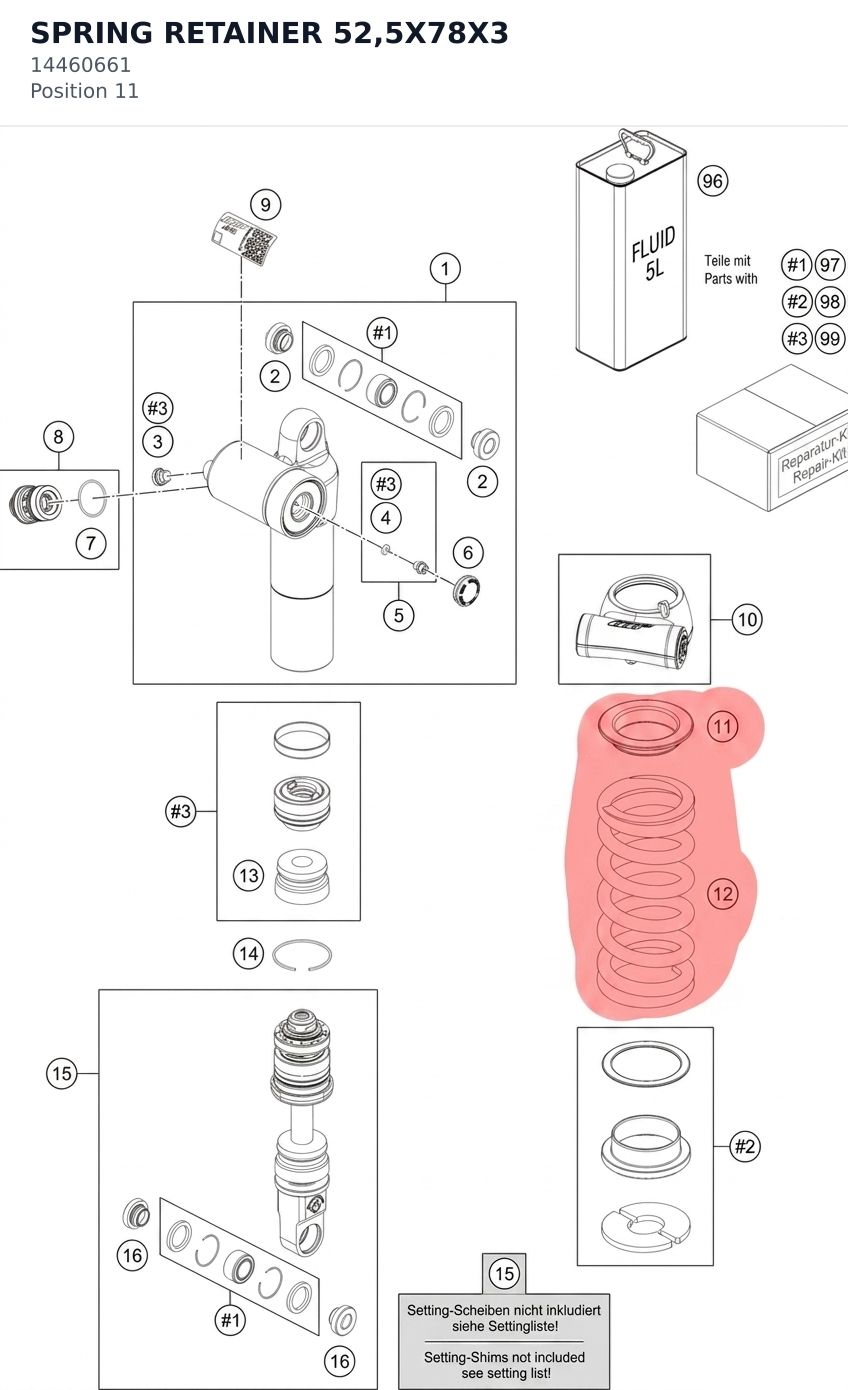 Diagram preview: SPRING RETAINER 52,5X78X3 (14460661)