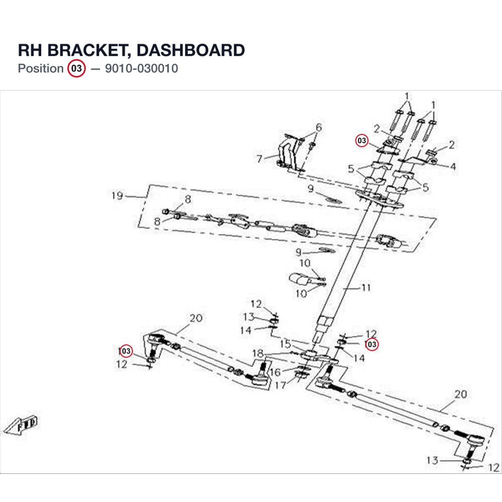 RH BRACKET, DASHBOARD product image