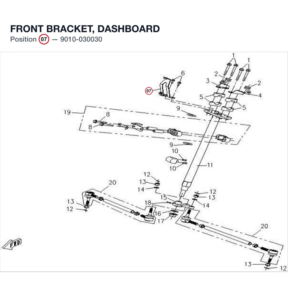 FRONT BRACKET, DASHBOARD product image