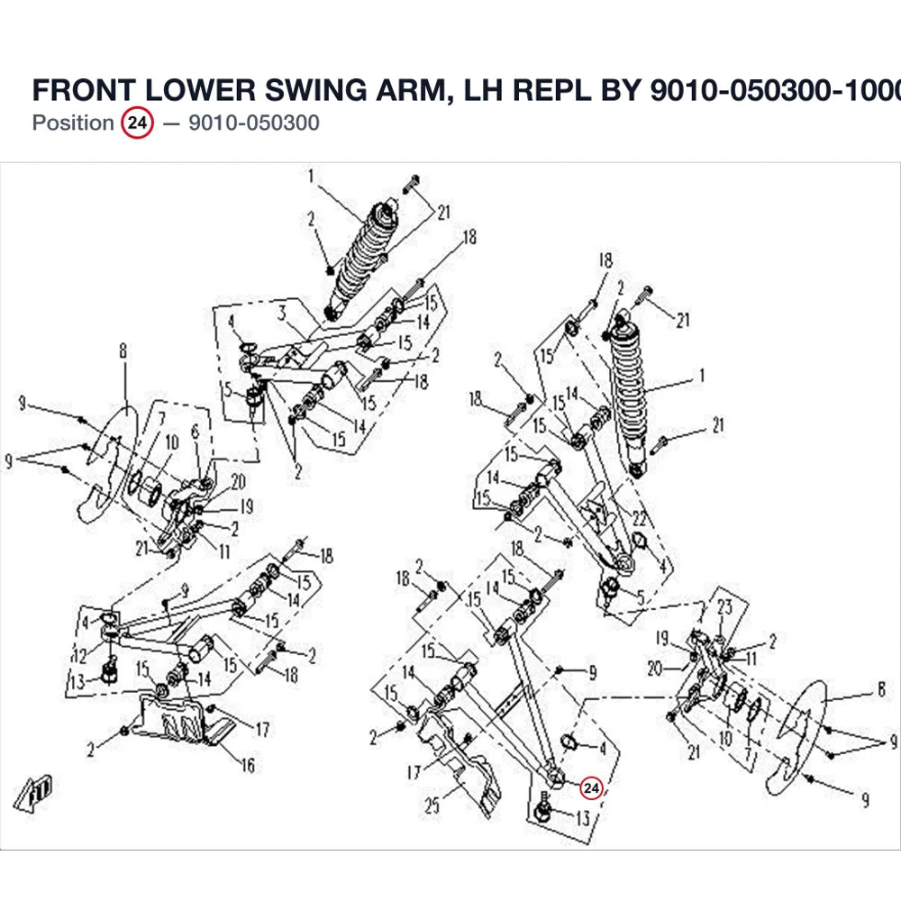 FRONT LOWER SWING ARM, LH REPL BY 9010-050300-10000 product image