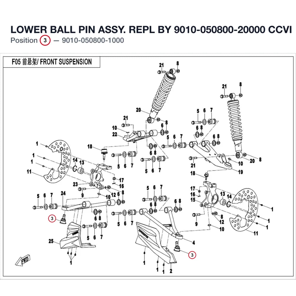 LOWER BALL PIN ASSY. REPL BY 9010-050800-20000 product image