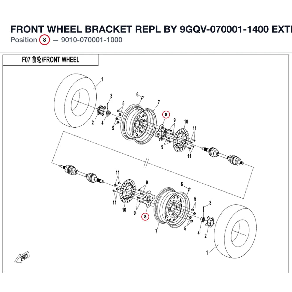 FRONT WHEEL BRACKET REPL BY 9GQV-070001-1400 product image