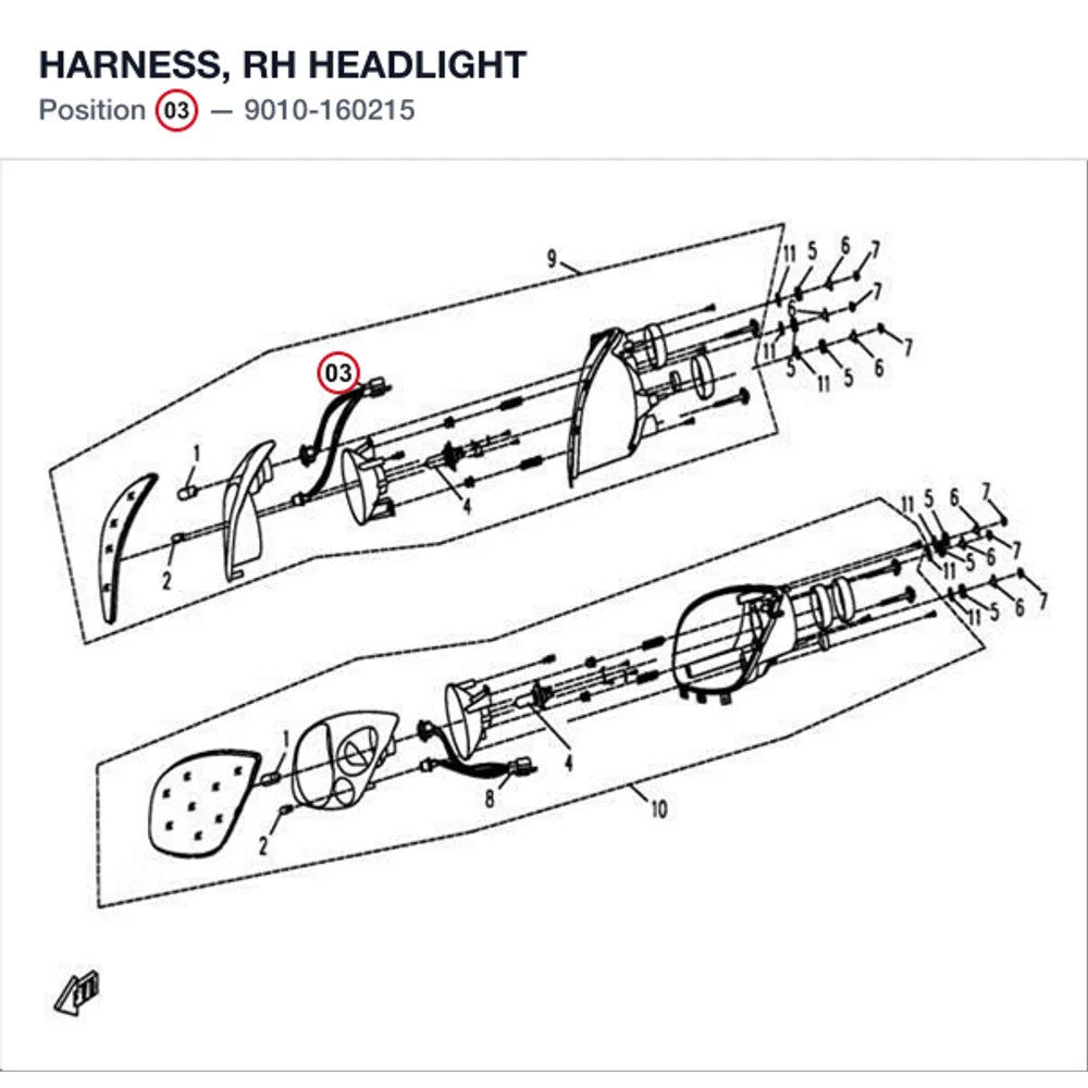HARNESS, RH HEADLIGHT product image