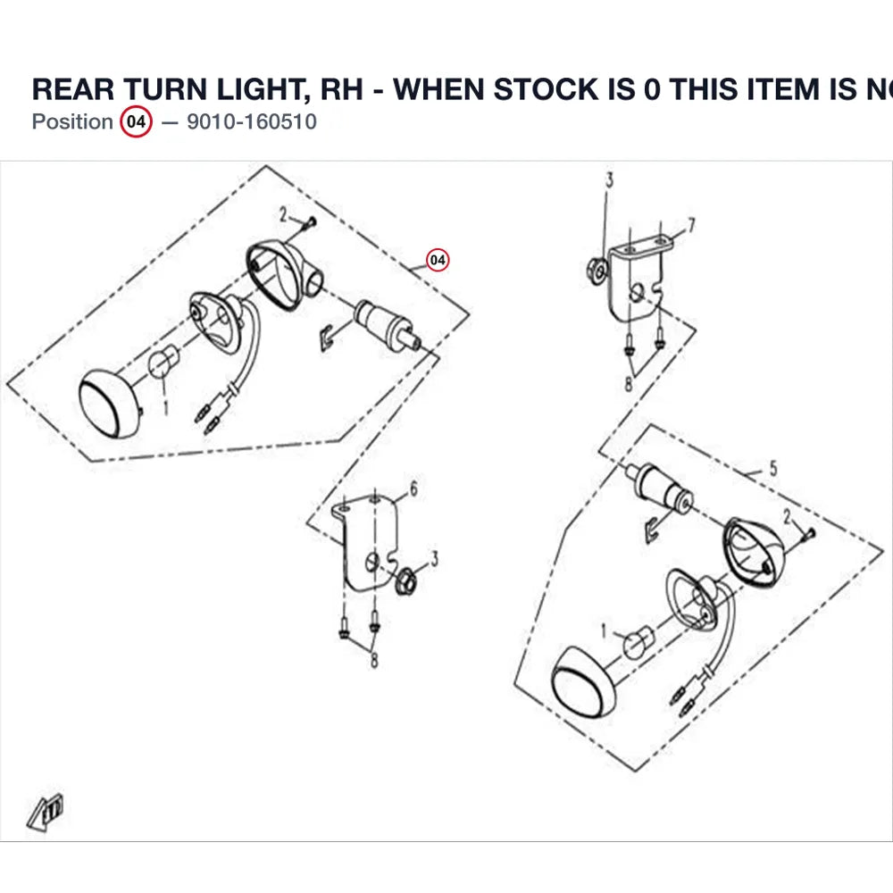 REAR TURN LIGHT, RH - WHEN STOCK IS 0 THIS ITEM IS NO LONGER AVAILABLE product image