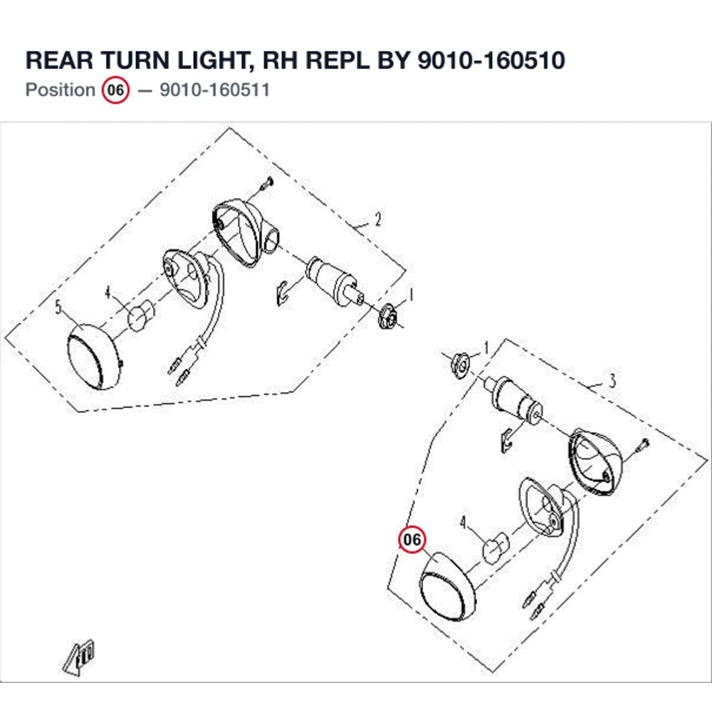 REAR TURN LIGHT, RH REPL BY 9010-160510 product image