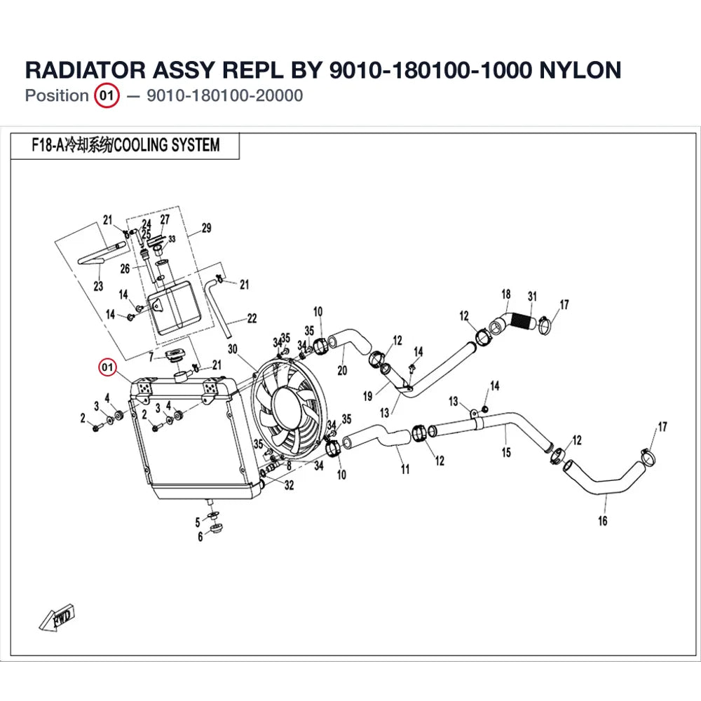 RADIATOR ASSY REPL BY 9010-180100-1000 product image
