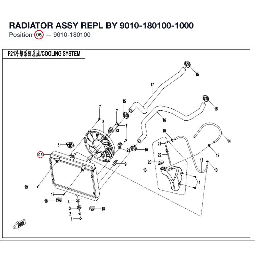 RADIATOR ASSY REPL BY 9010-180100-1000 product image