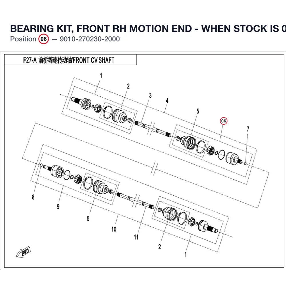 BEARING KIT, FRONT RH MOTION END - WHEN STOCK IS 0 THIS ITEM IS NO LONGER AVAILABLE product image