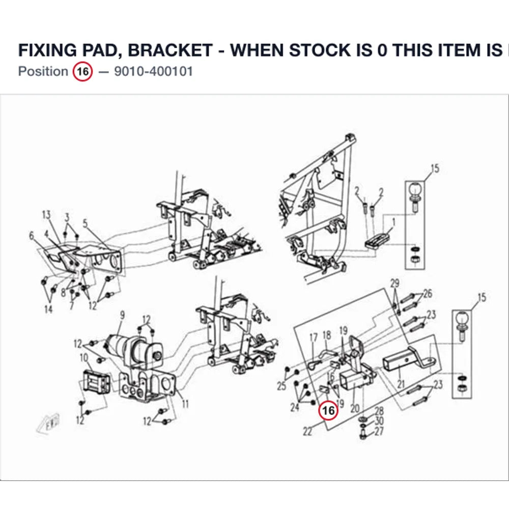 FIXING PAD, BRACKET - WHEN STOCK IS 0 THIS ITEM IS NO LONGER AVAILABLE product image