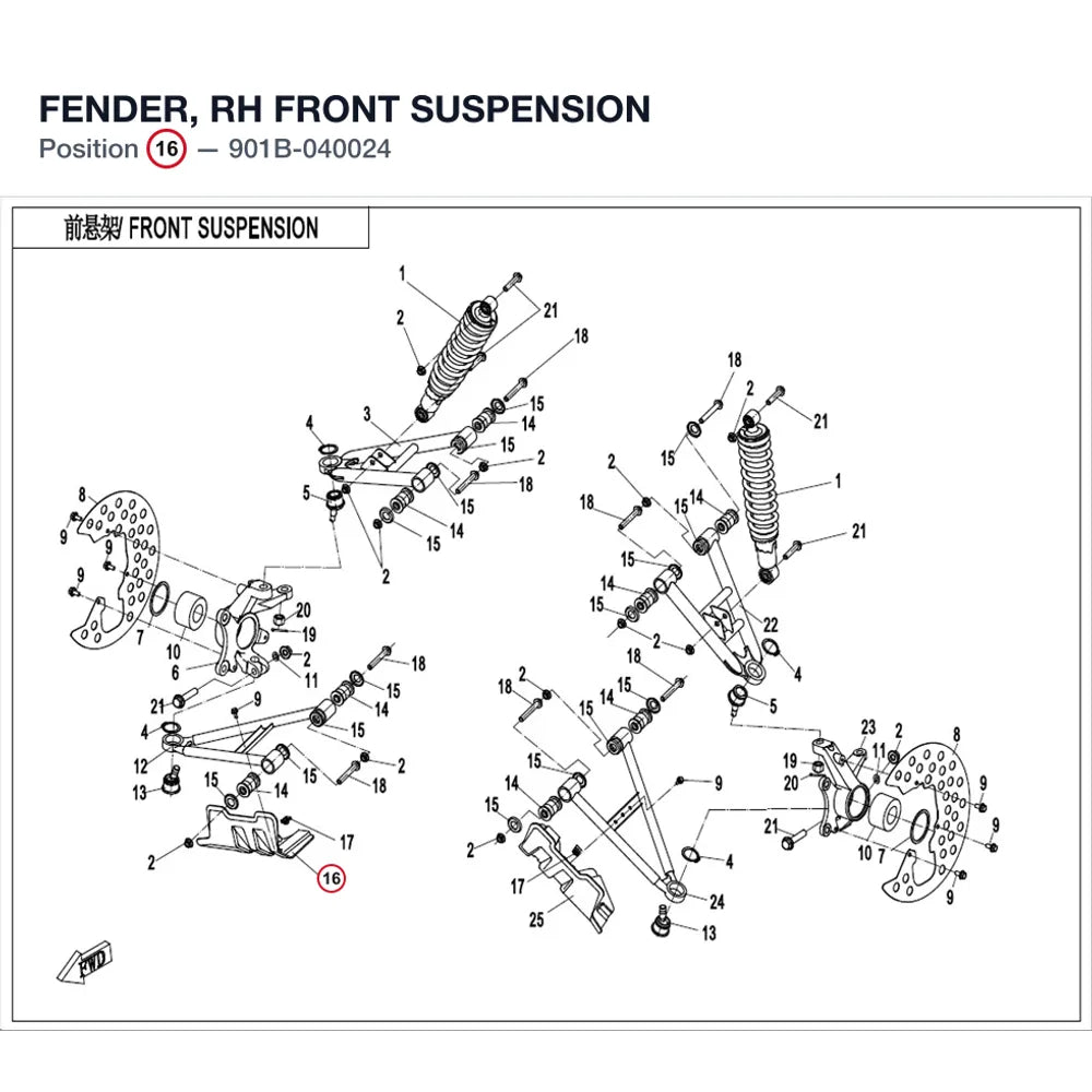 FENDER, RH FRONT SUSPENSION product image