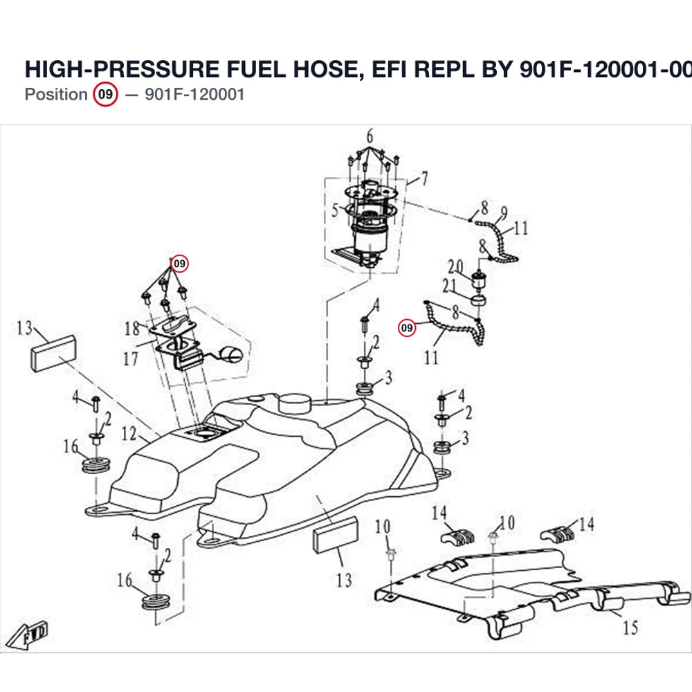 HIGH-PRESSURE FUEL HOSE, EFI REPL BY 901F-120001-00001 product image