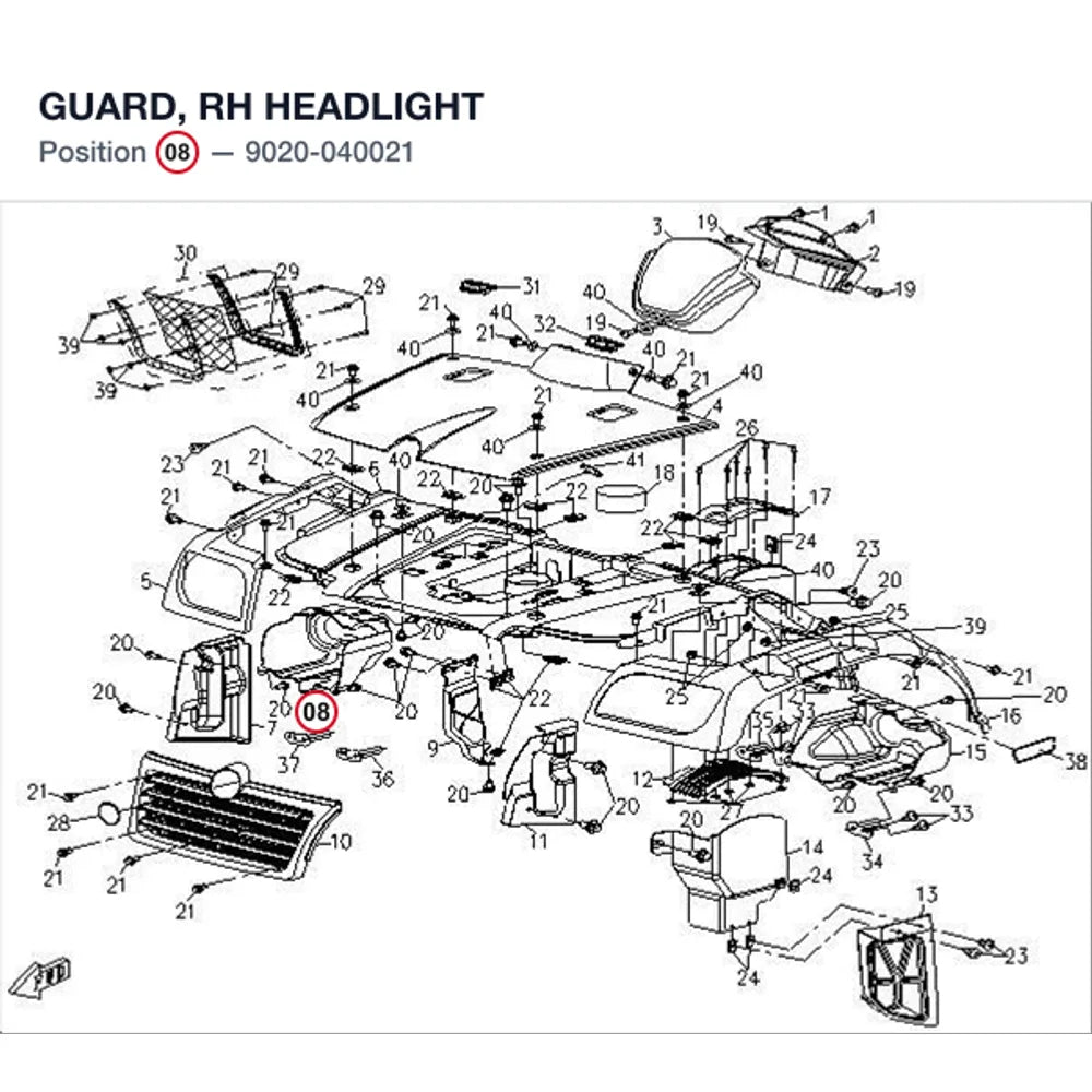 GUARD, RH HEADLIGHT product image