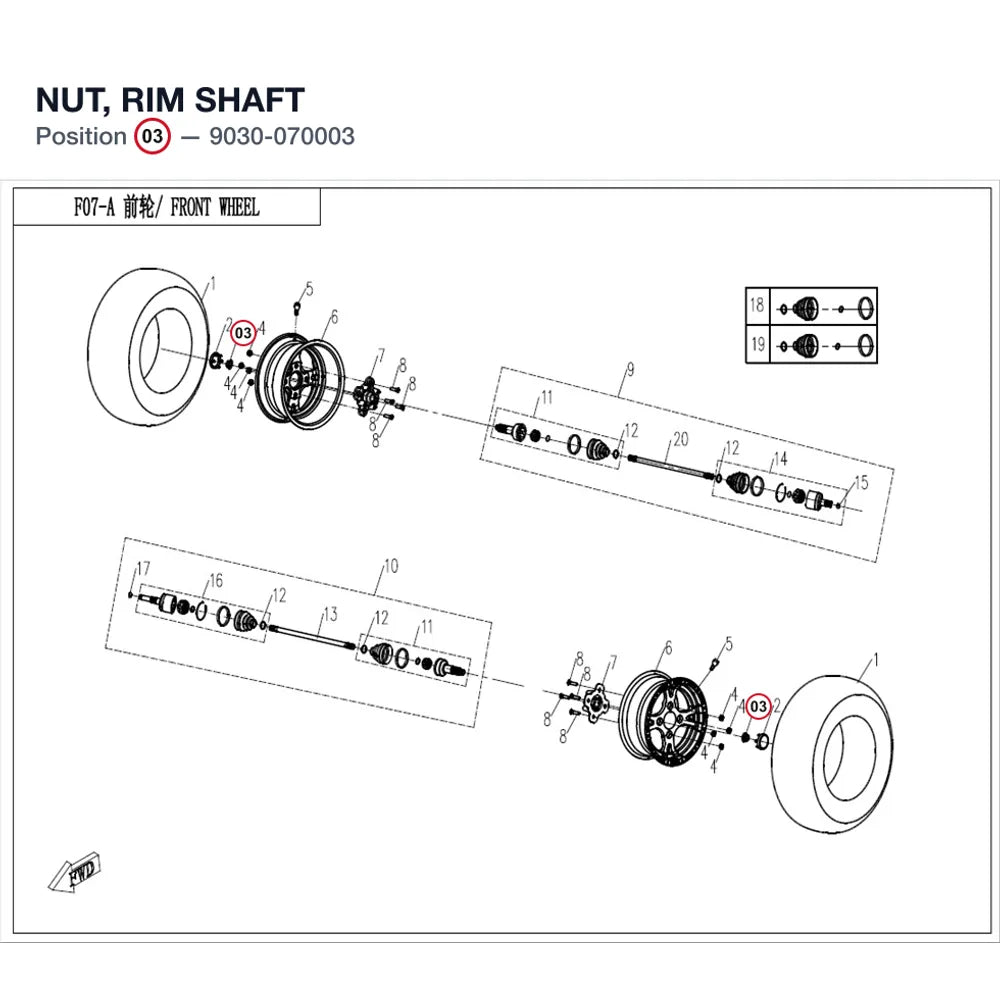 NUT, RIM SHAFT product image