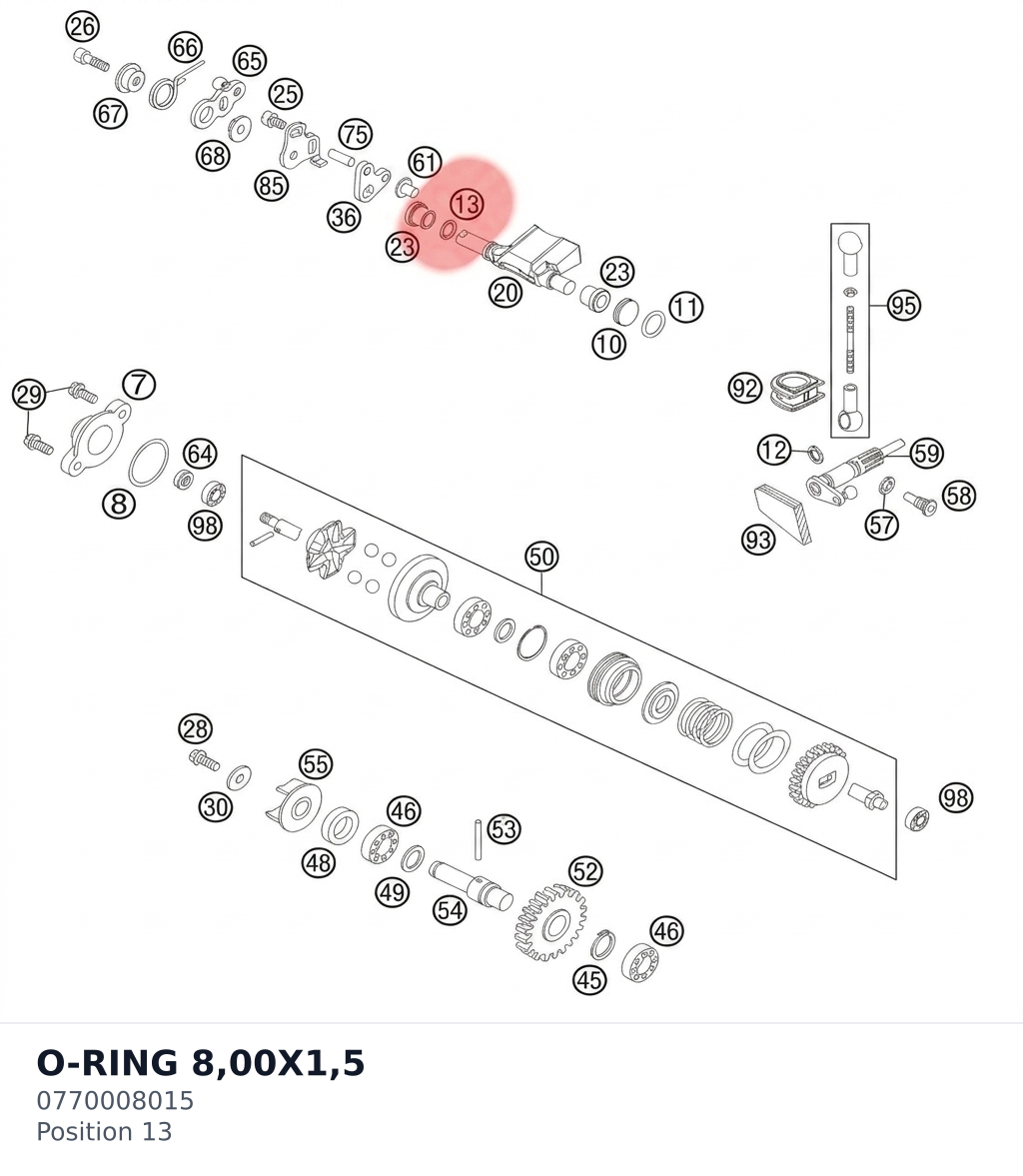 Diagram preview: O-RING 8,00X1,5 (0770008015)