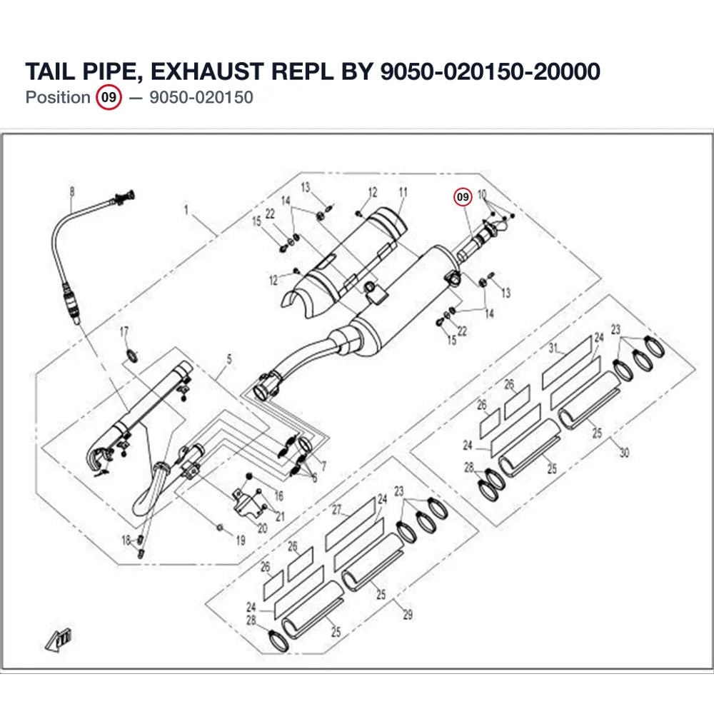 TAIL PIPE, EXHAUST REPL BY 9050-020150-20000 product image