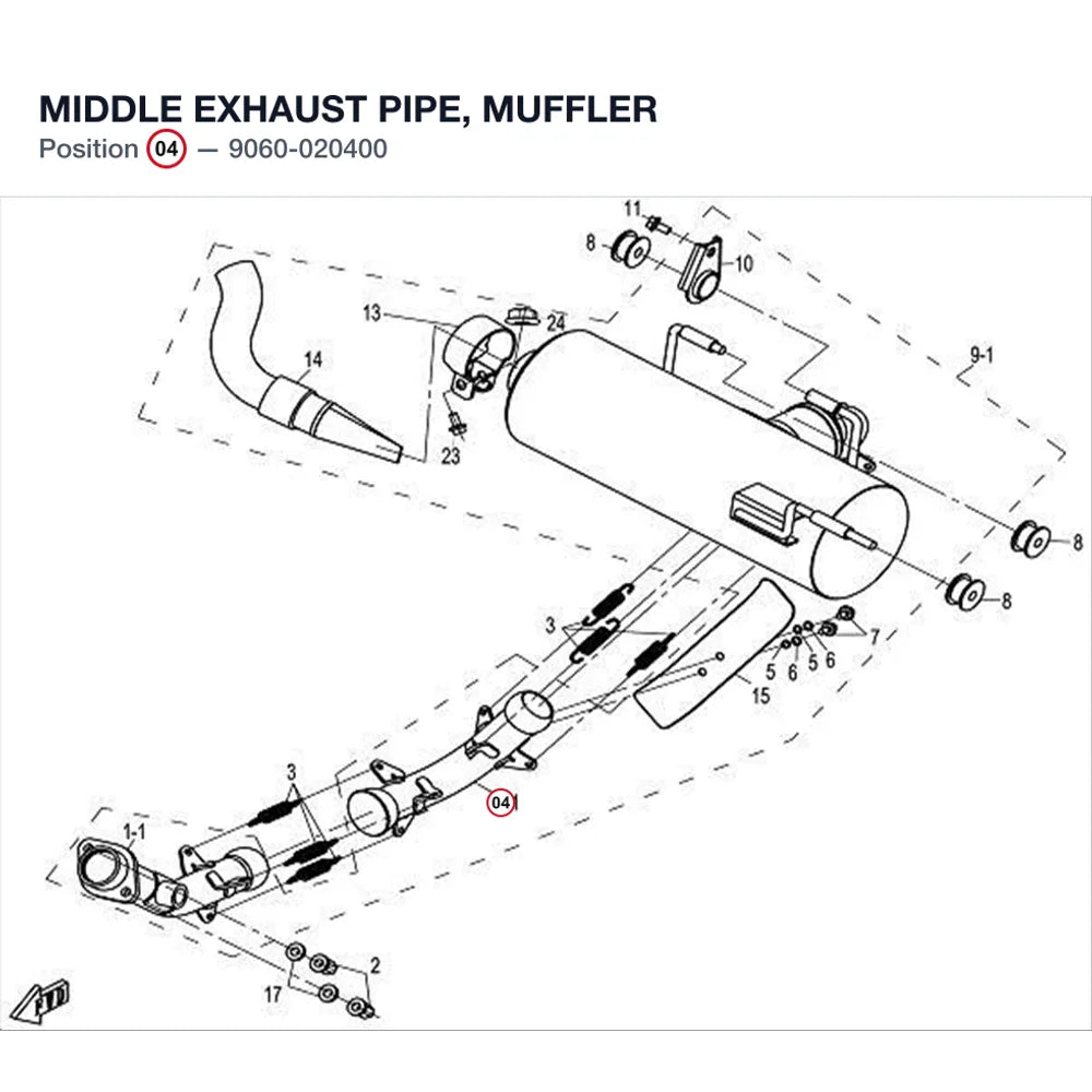 MIDDLE EXHAUST PIPE, MUFFLER product image