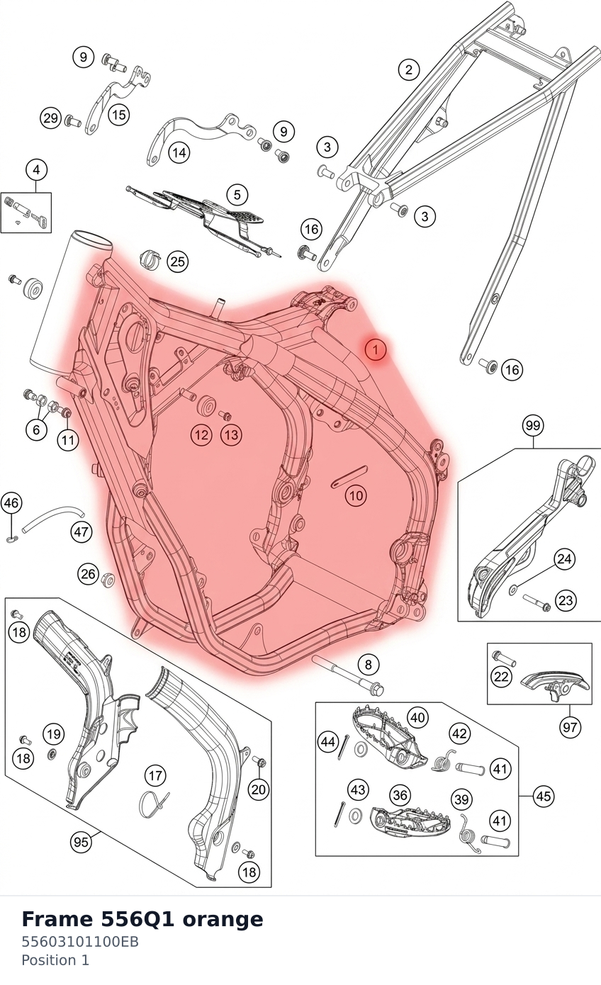 Diagram preview: Frame 556Q1 orange (55603101100EB)
