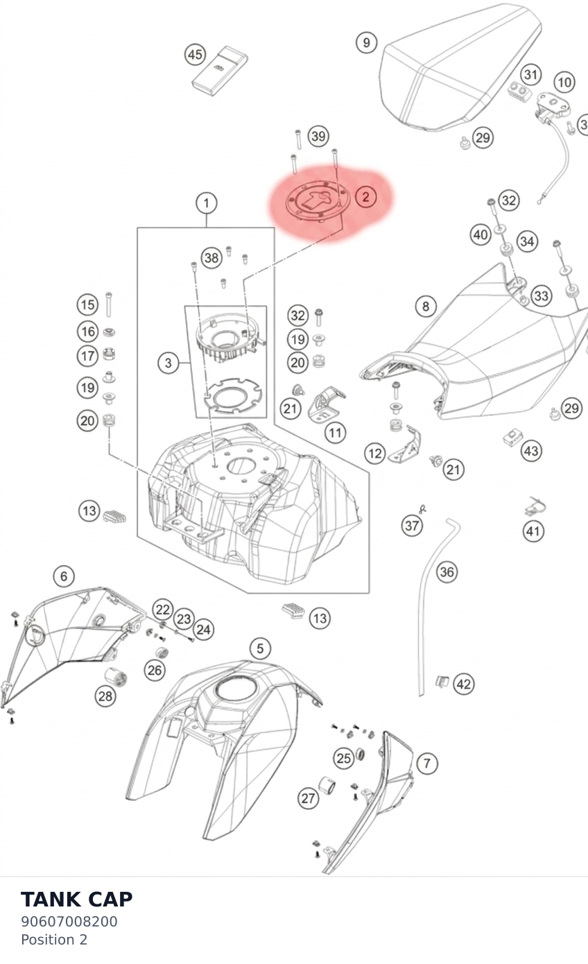 Diagram preview: TANK CAP (90607008200)