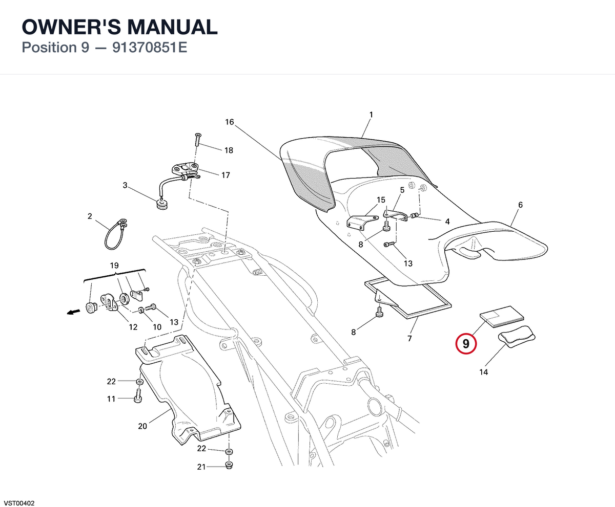 OWNER'S MANUAL 91370851E diagram position