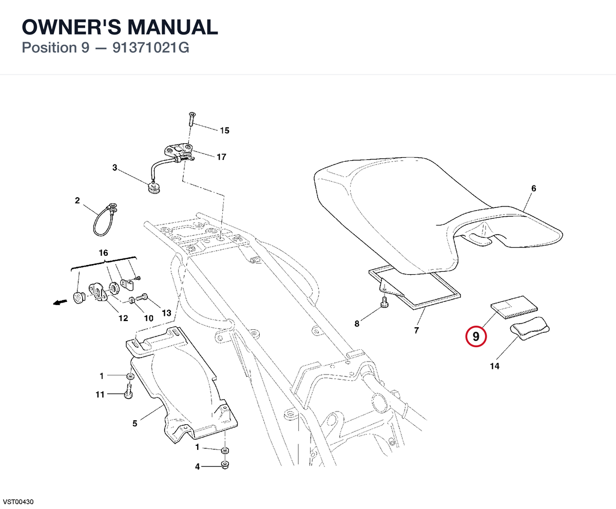 OWNER'S MANUAL 91371021G diagram position