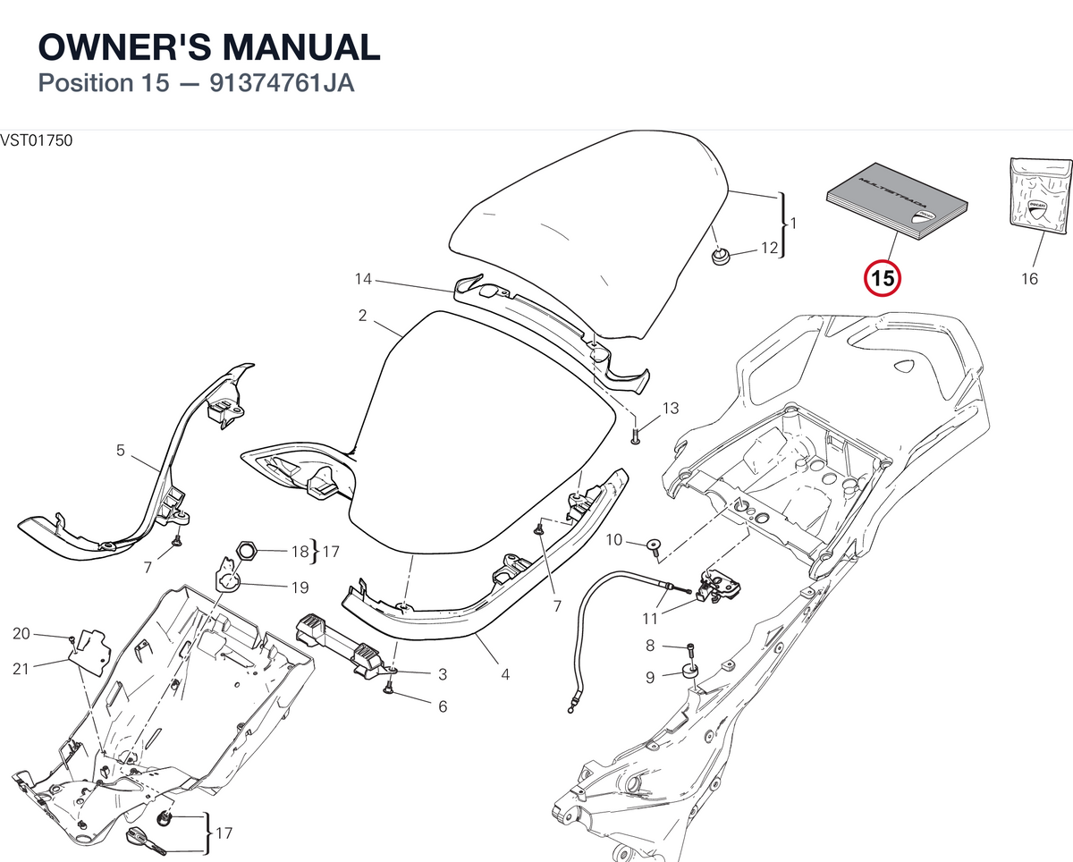 OWNER'S MANUAL 91374761JA diagram position