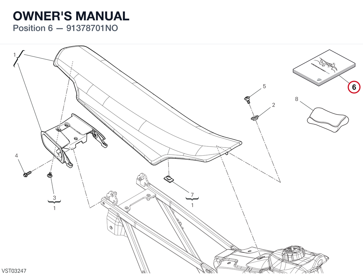OWNER'S MANUAL 91378701NO diagram position