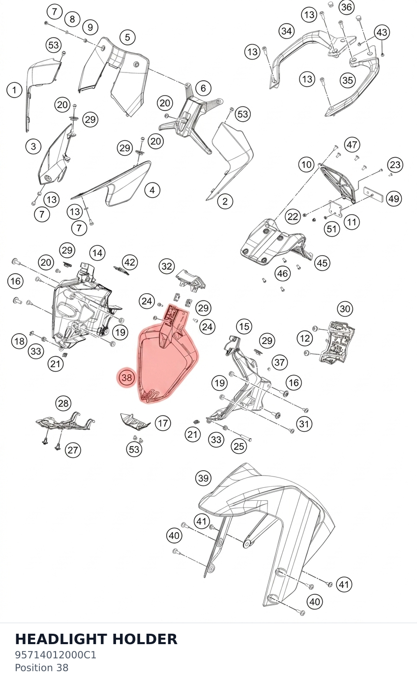 Diagram preview: HEADLIGHT HOLDER (95714012000C1)