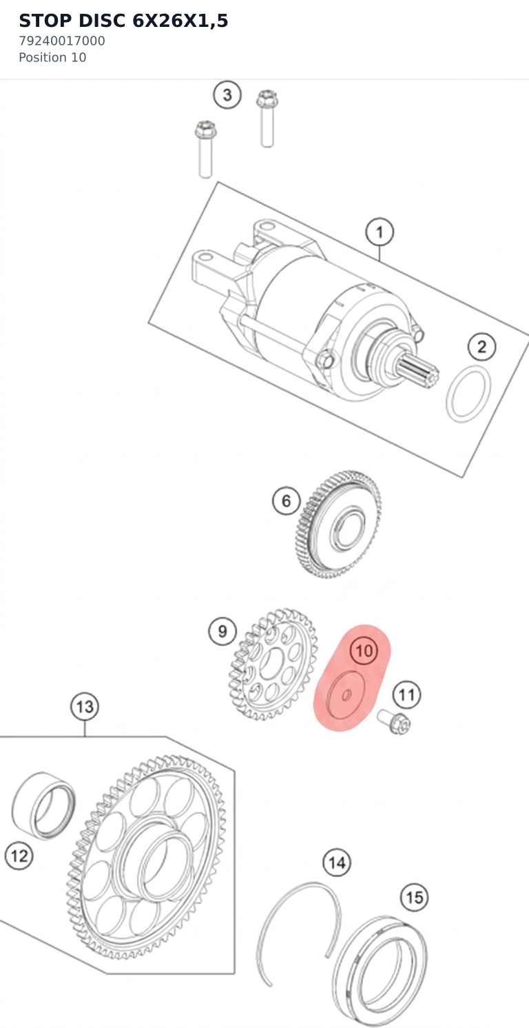Diagram preview: STOP DISC 6X26X1,5 (79240017000)