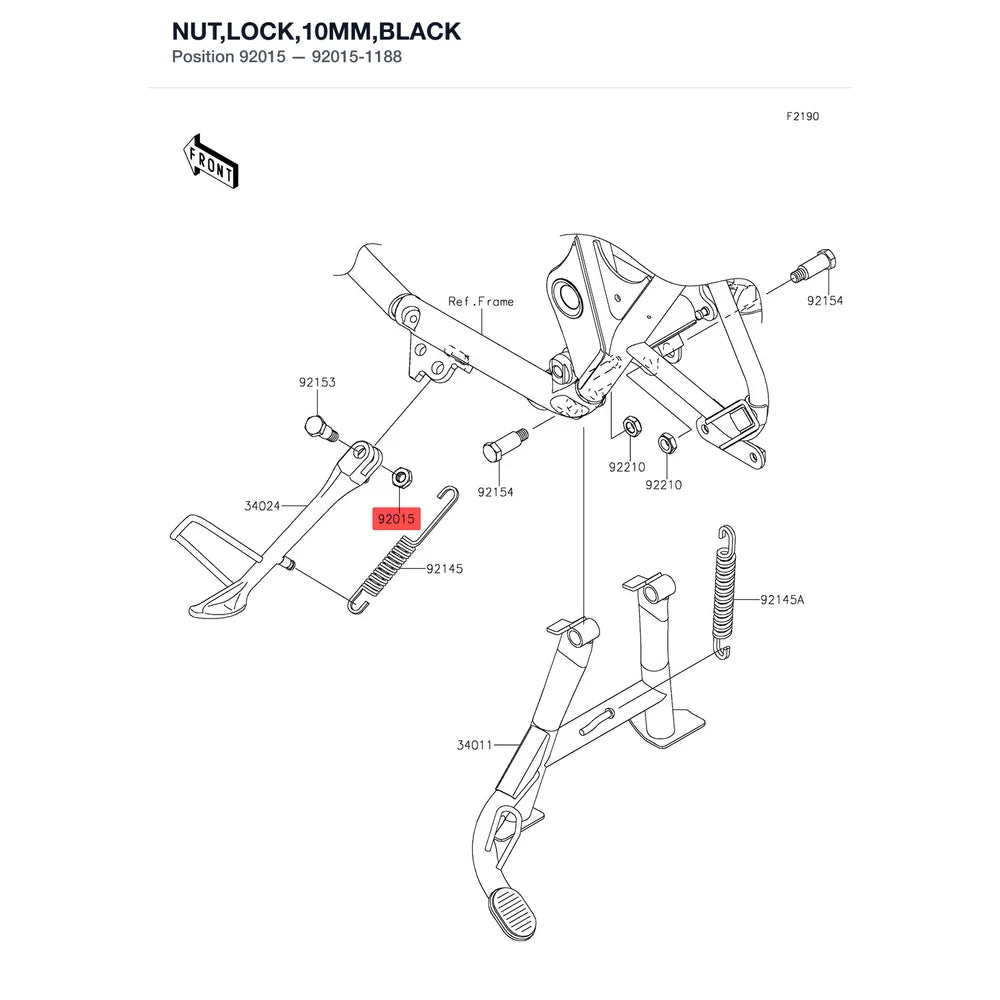 Kawasaki OEM – NUT,LOCK,10MM,BLACK product image